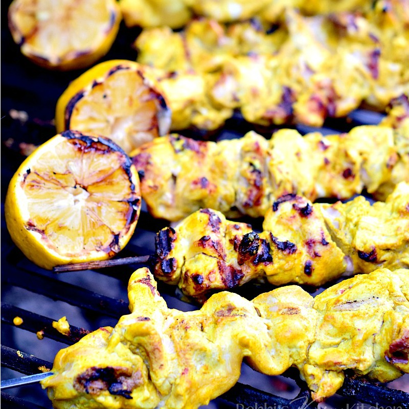 This easy keto friendly grilled chicken kabob recipe is lightly spiced, with the tang of Greek yogurt, making these chicken kabobs a must grill! #keto #lowcarb #glutenfree #chicken #kabob #kebob #Indian #grilled #easy #recipe | bobbiskozykitchen.com