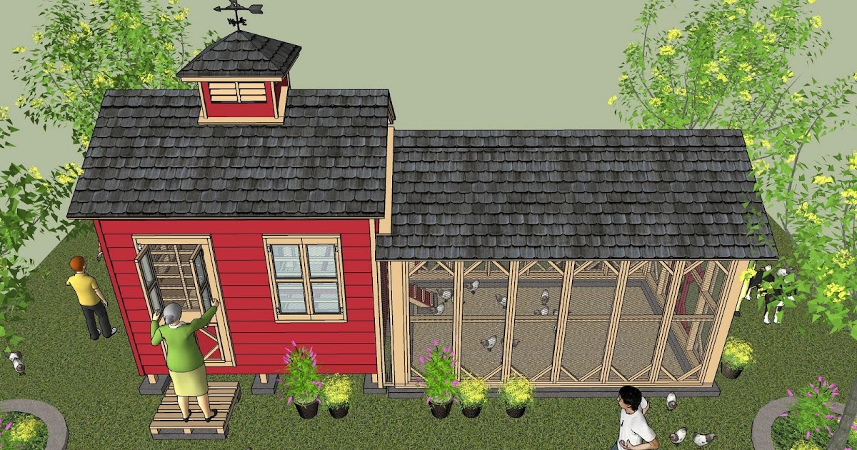 home garden plans: CB211 - Combo Chicken Coop Garden Shed ...