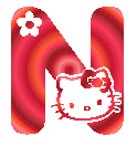 Alfabeto animado de Hello Kitty que cambia de colores N.