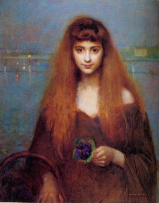 Rose Marie - Tableau portrait femme aux fleurs