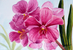watercolor pink orchids paintings orchid painting flowers tropical flower oil zeh janet archival larger views paper floral