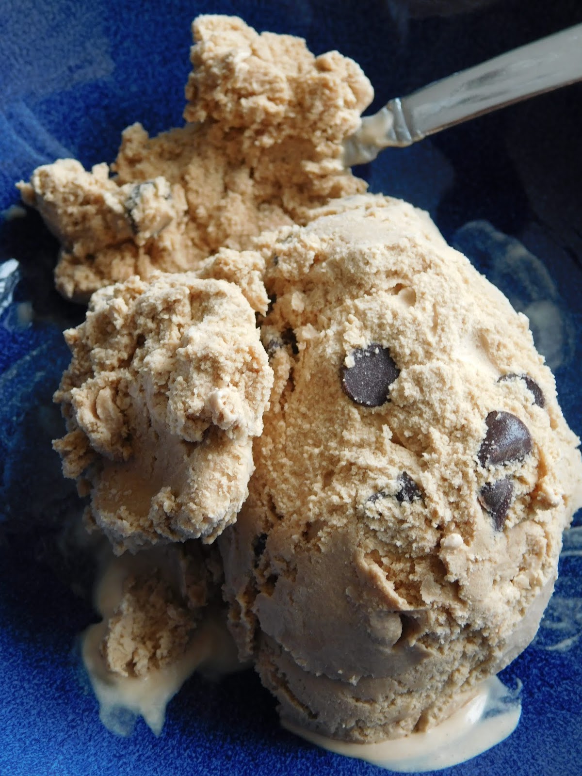 Homemade Coffee Ice Cream with Dark Chocolate Chips