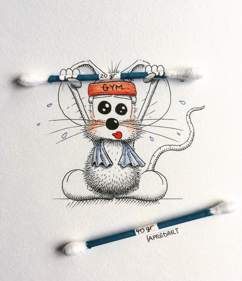 Funny Drawings of a Mouse by Loic Apreda from Switzerland.