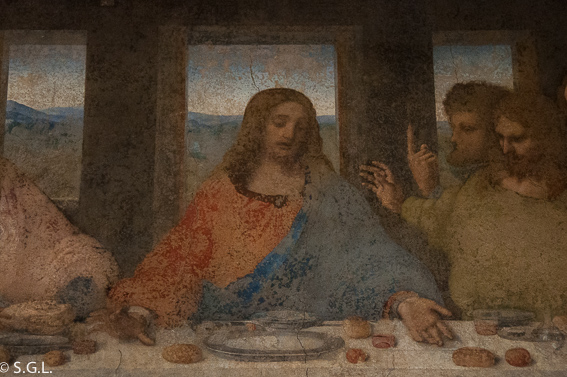 Jesus en la ultima cena de Leonardo Da Vinci Jesus en la ultima cena de Leonardo Da Vinci. MIlan