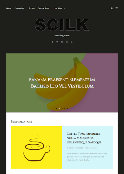 personal blogger template with image slider