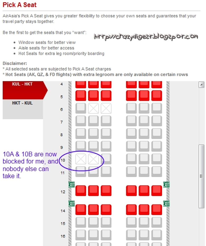 Crazy Digest: "Free" Pick-A-Seat on AirAsia