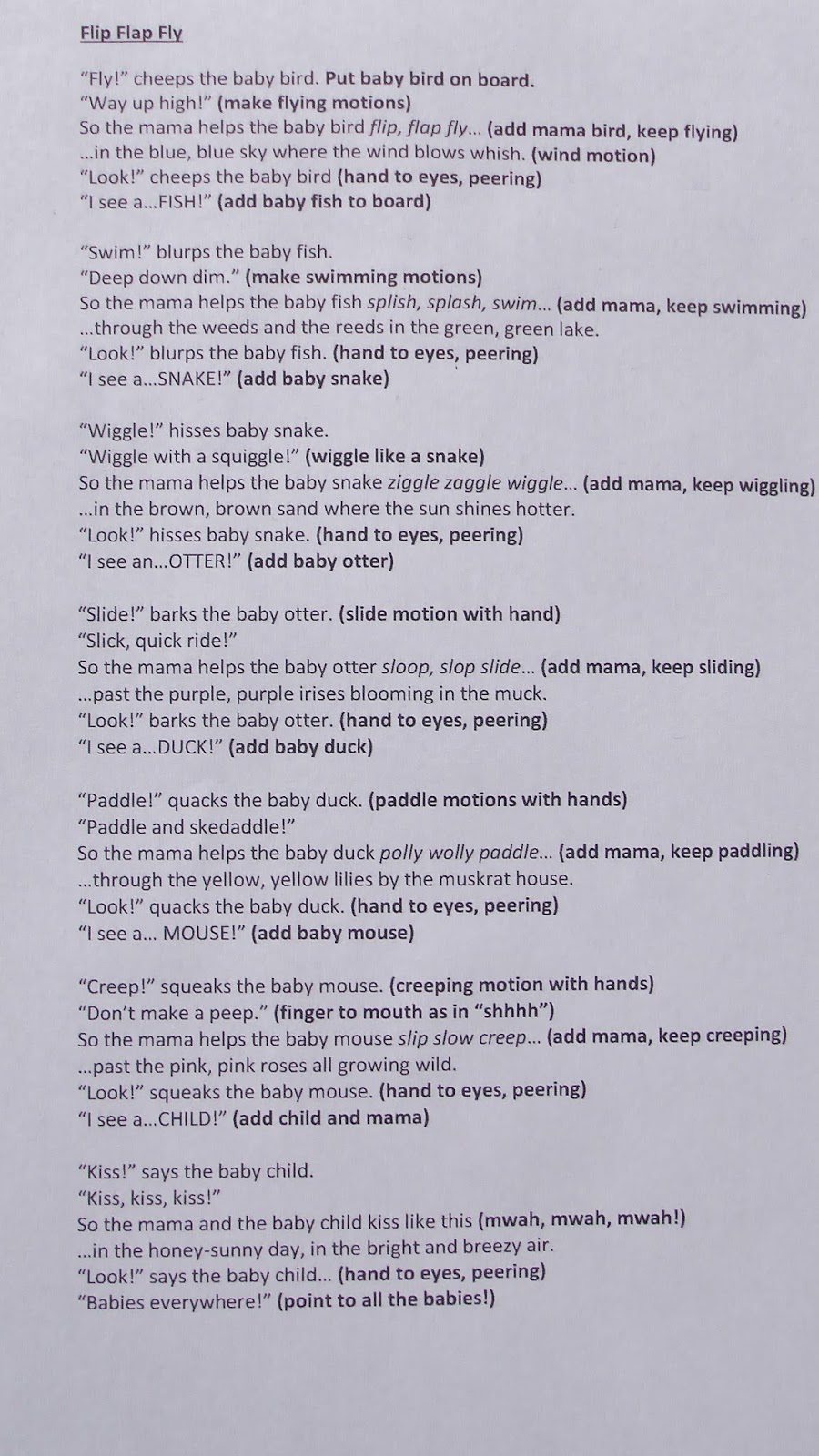 Flannel Board Fun Flip Flap Fly