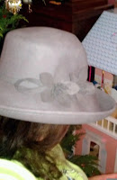 Large Wool Double Flower Taupe Hat 2