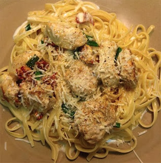 Cajun Chicken Pasta: A tasty but easy to prepare dish of chicken and herbs flavoured with Cajun spices in a cream base served with linguine pasta