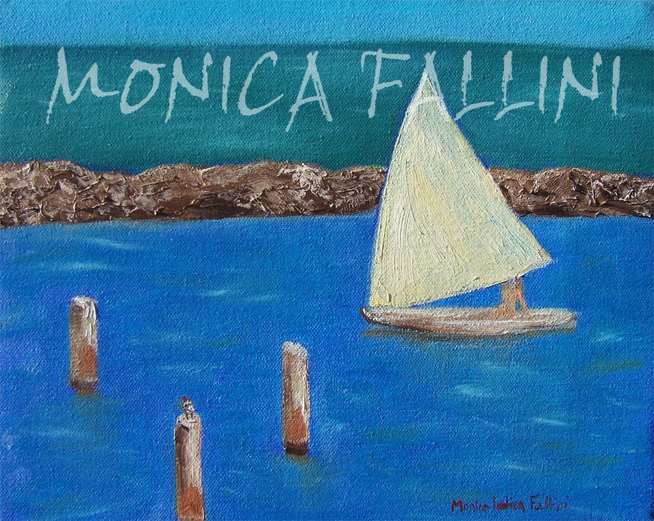 Monica Fallini daily paintings Sail boat Corpus Christi port Texas