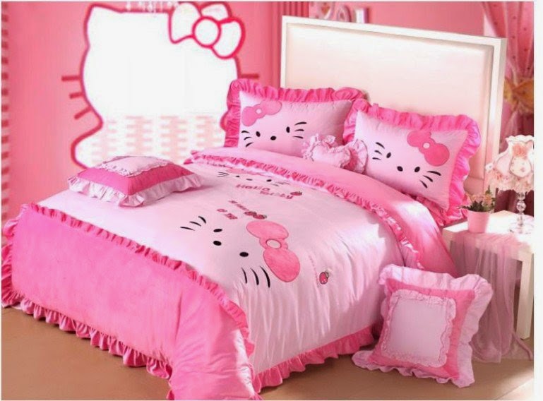  GAMBAR  Kamar  Tidur  Hello  Kitty  Warna Pink Desain Kamar  