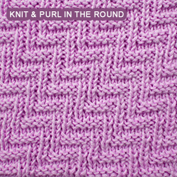 This pattern is perfect for a simple scarf, such as a beginner might make as soon as she has learned to knit purl and knit in the round. Such a scarf shows the same attractive texture any way it is turned, and looks very "professional" despite the simplicity of the pattern.