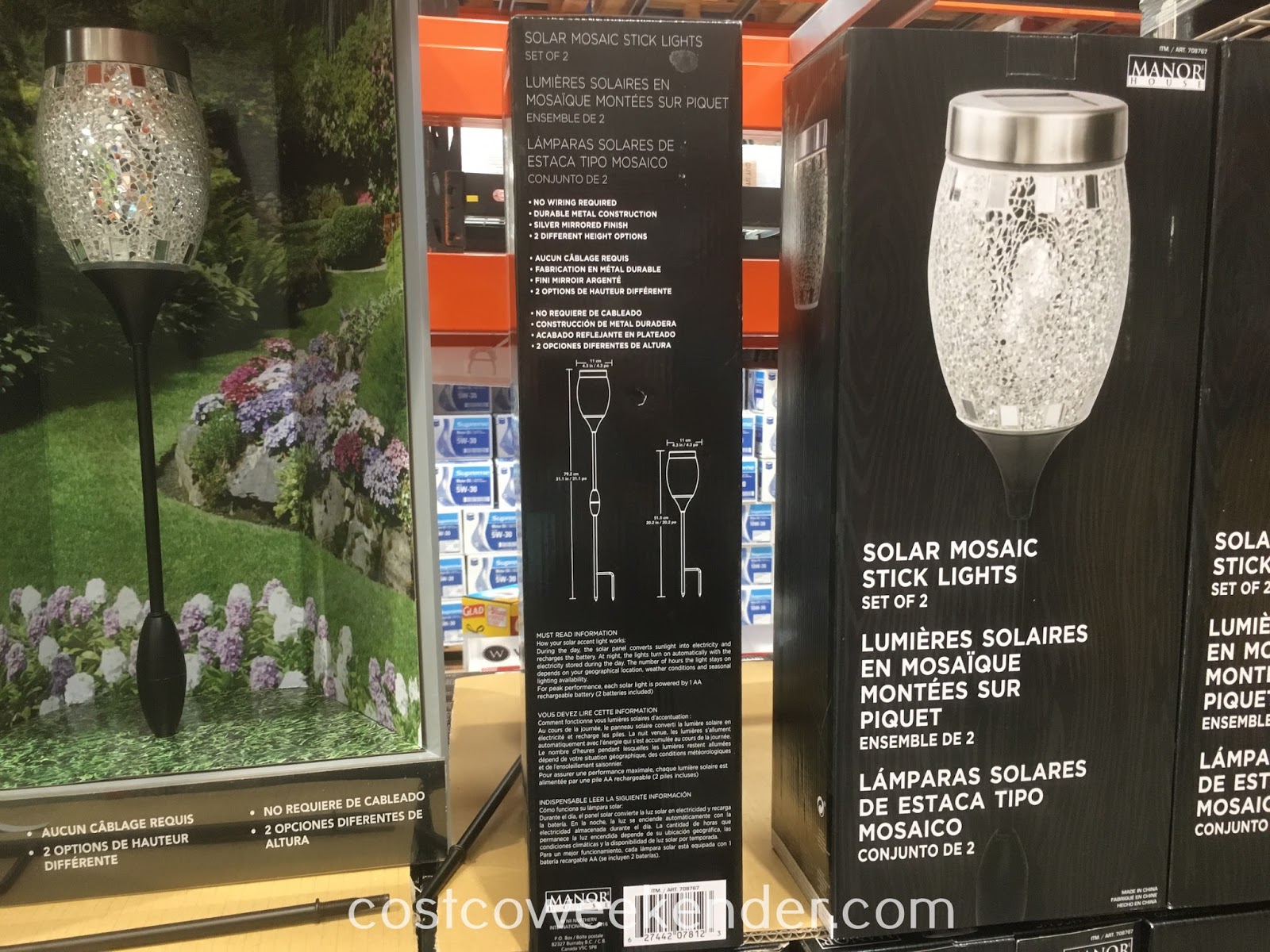 Manor House Led Solar Mosaic Stick Lights 2 Pack Costco Weekender Costco 708767 Manor House Solar Mosaic Stick Lights Easy Installation Functional And