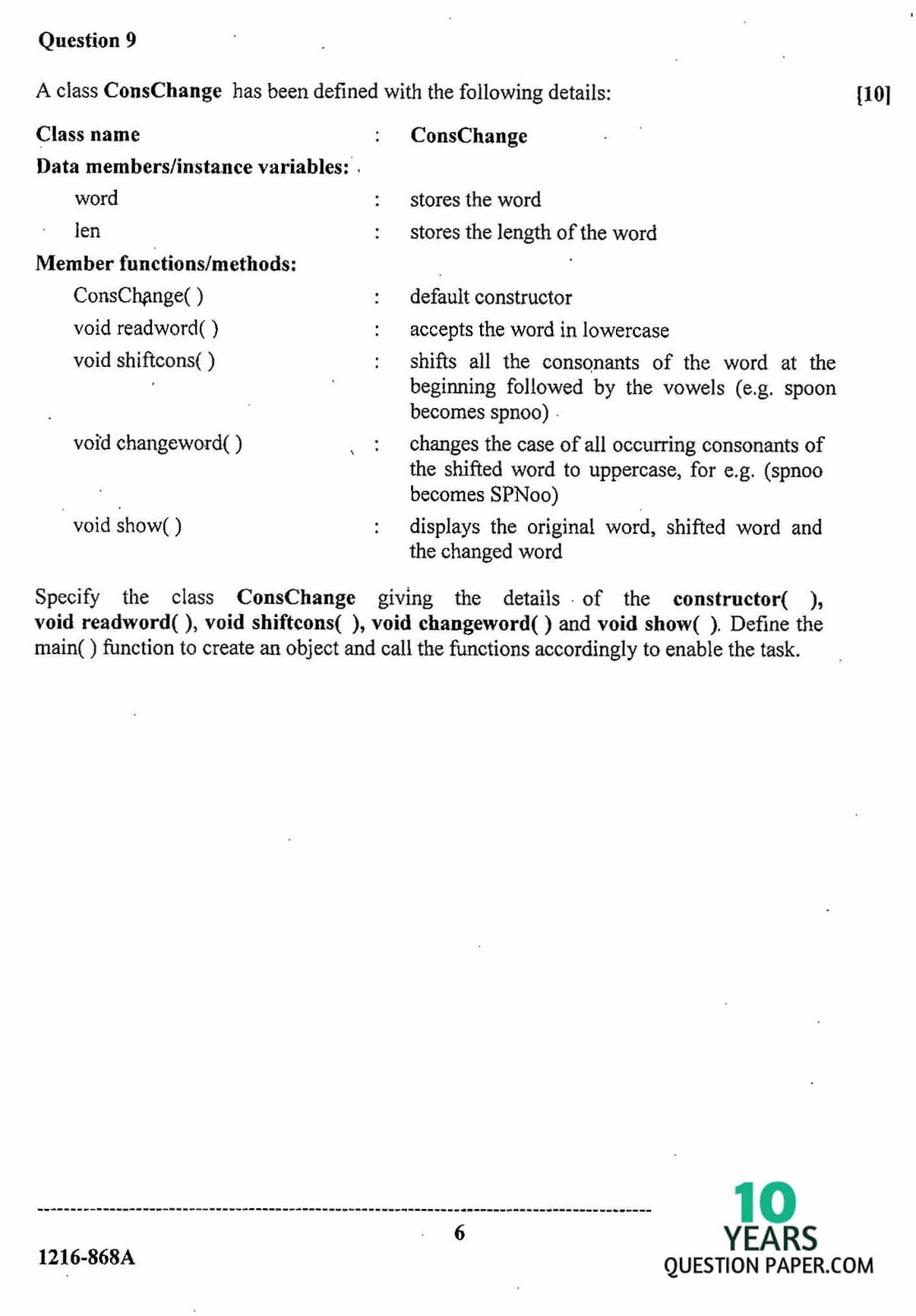 isc 2016 class 12th computer science theory question paper isc 2016 class 12th computer science THEORY question paper