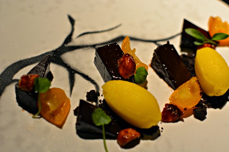 Hakkasan chocolate and kumquat dessert
