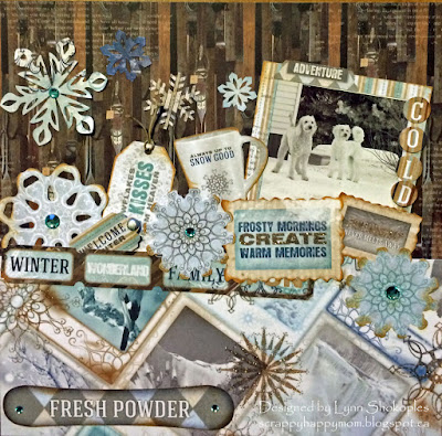 Always Up To Snow Good layout by Lynn Shokoples for BoBunny featuring the WhiteOut Collection