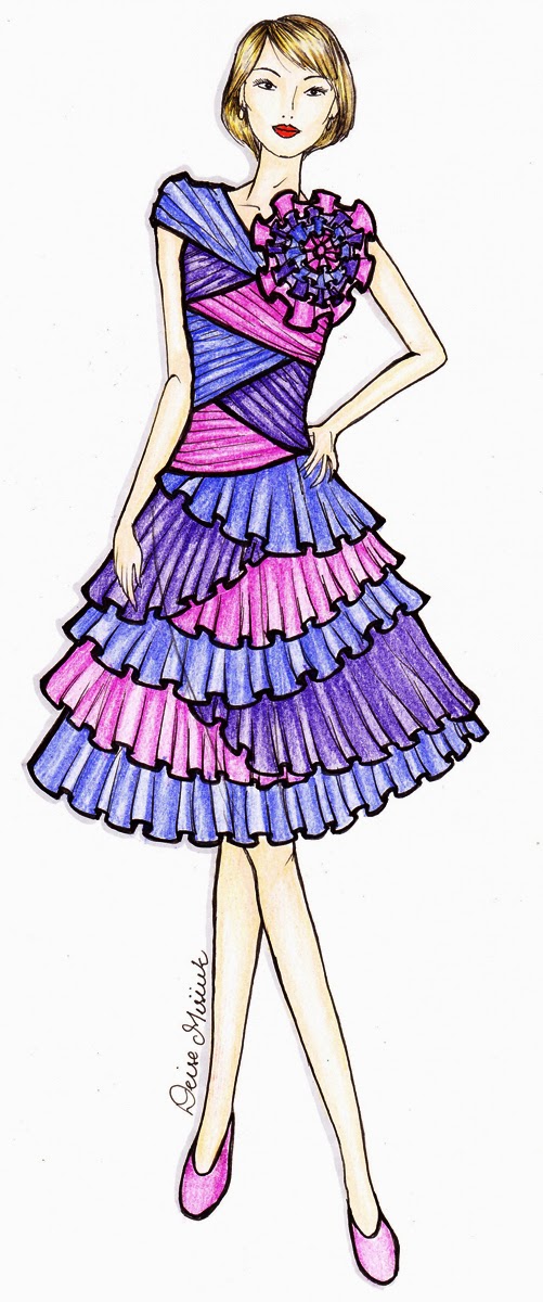 Fashion Design, Party Dress / Design de Moda, Vestido de Festa Cute