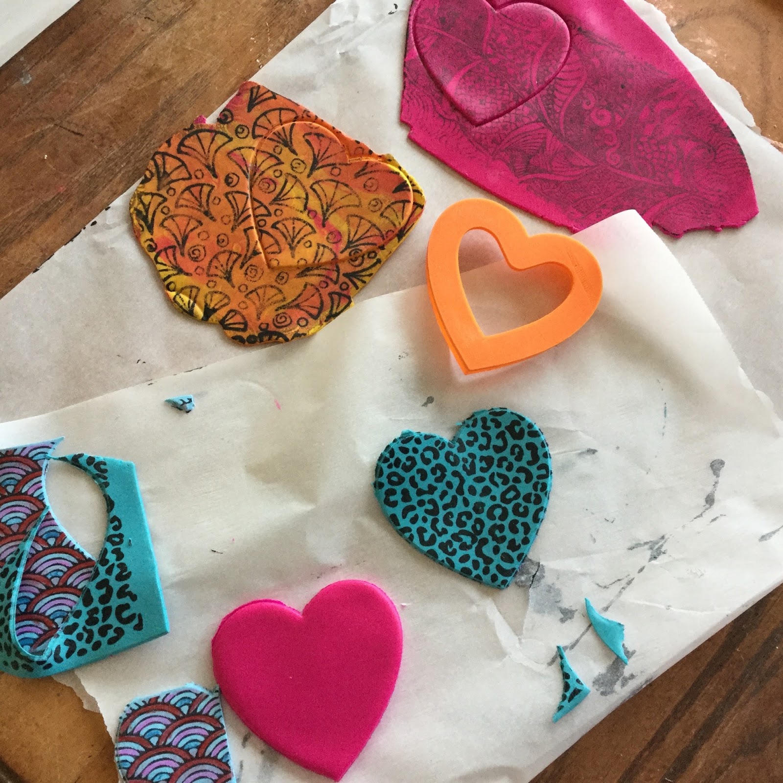 Colorful "Bohemian" Polymer Clay Pendants