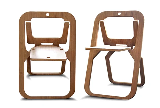 kursi lipat kreatif dari plywood