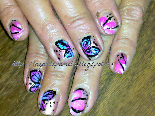 butterfly one stroke nail art