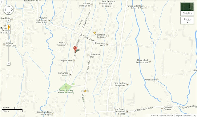 s inUbud Bali is famous exclusive Monkey Forest Street shopping topographic point BaliTourismmap: Detail Bong's Ubud Bali Location Map for Travelers