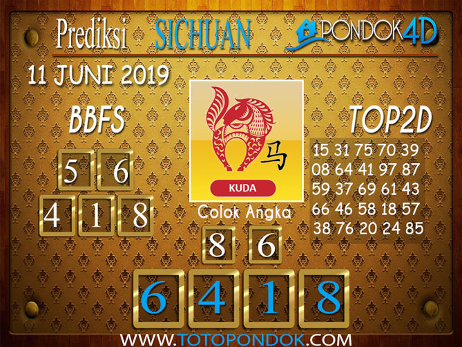 Prediksi Togel SICHUAN PONDOK4D 11 JUNI 2019