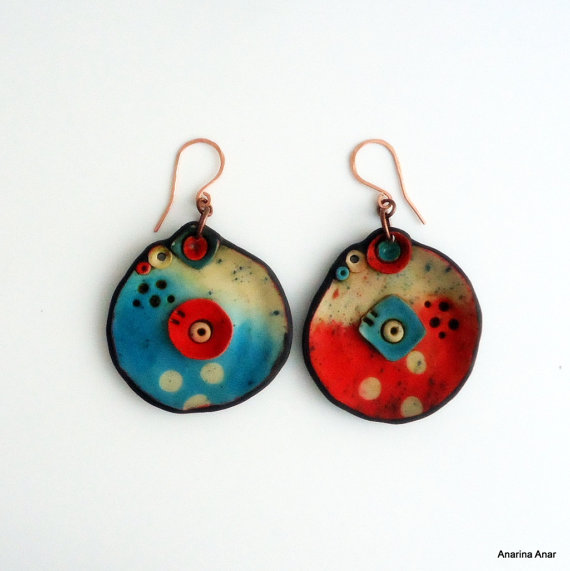 Colorful Polymer Clay Jewelry by Anarina Anar / The Beading Gem