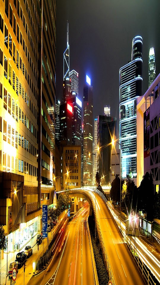 Hong Kong City Night  Android Best Wallpaper