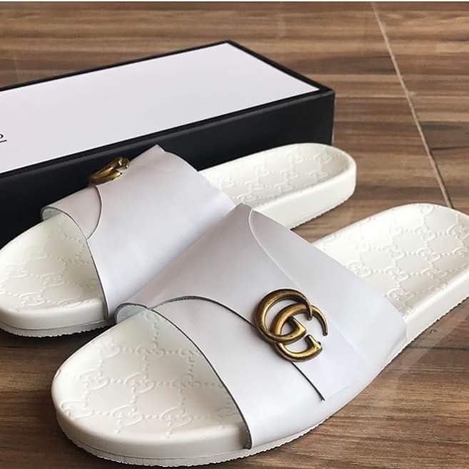 Gucci white slippers