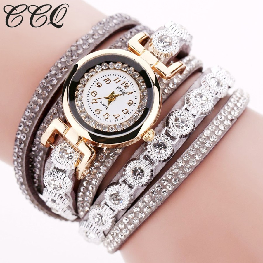 CCQ Brand Fashion Luxury Rhinestone Bracelet Watch Ladies Quartz Watch ...