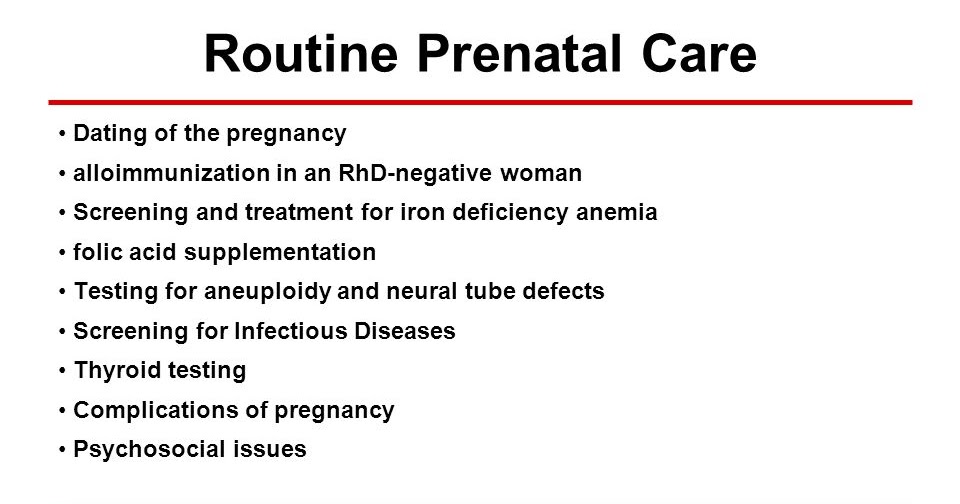 My Family Medicine Practice Routine Prenatal Care