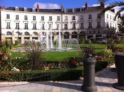 Fountain at Place Jean JaurÃ¨s in Tours France