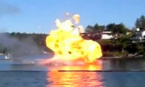 Speed boat explodes speed boat explosion