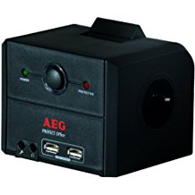 AEG Protect Office - Regleta (230V, 50/60 Hz, 36000A, Negro, 700g, 12 cm) AEG Protect Office - Regleta (230V, 50/60 Hz, 36000A, Negro, 700g, 12 cm)