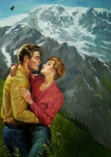 Images of beautiful and romantic couples kissing in paintings 