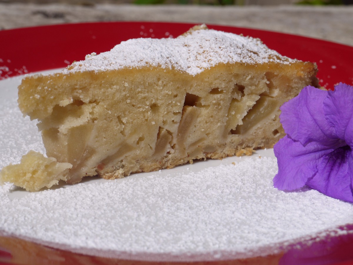 Vanilla Hills Soul Food Marzipan Apple Cake with a nut base