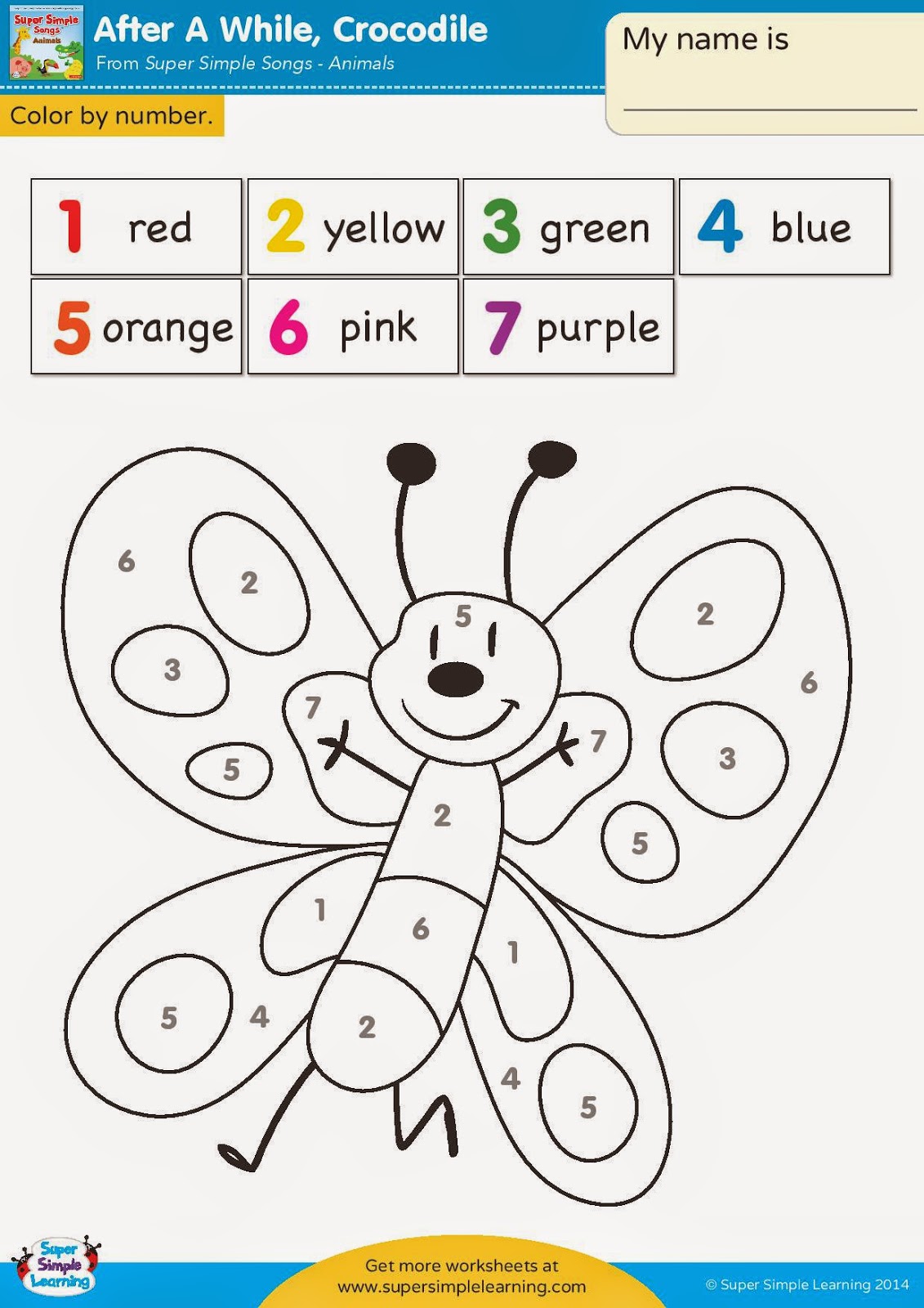 Color Numbers Worksheets