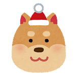 クリスマスの顔マーク（犬）