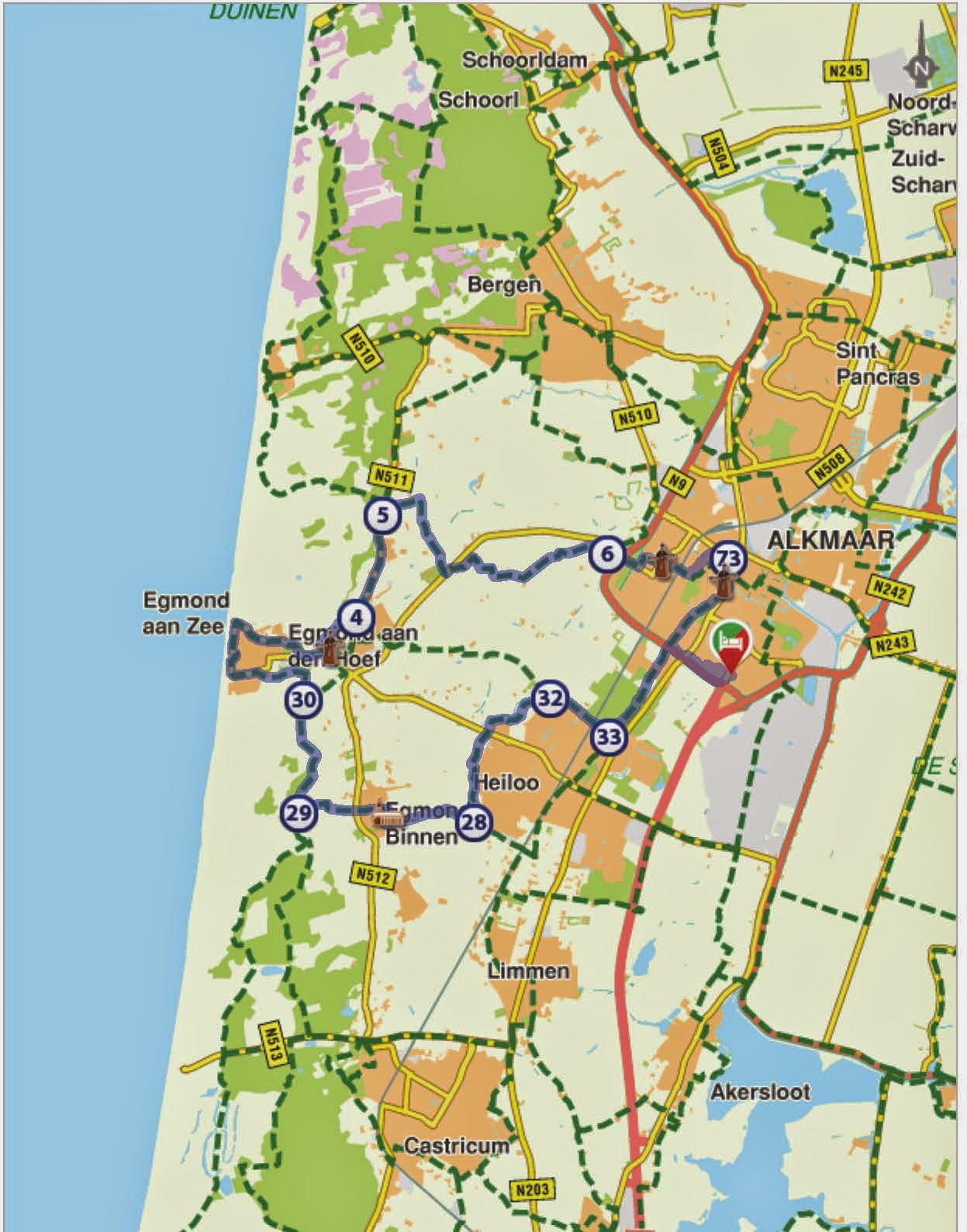 Netherlands Bikeways Alkmaar, Egmond binnen en aan zee