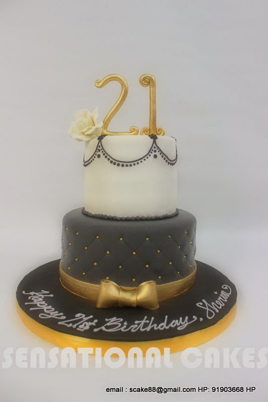 The Sensational Cakes Vintage Black And White 21st Birthday Cake