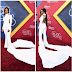 Fashion Photos/Video: Elise Neal steps out in a white jumpsuit that has a train for the 2016 Soul Train Awards