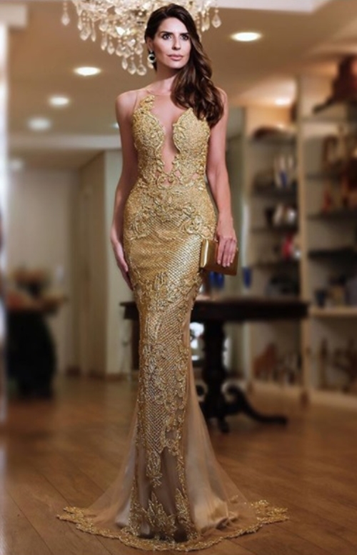 vestido longo dourado para madrinha