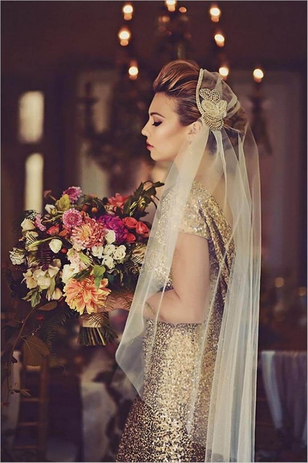 Vestidos de casamento dourados