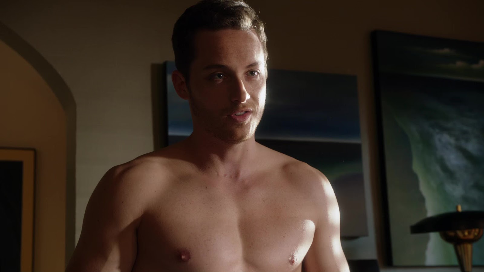 Jesse Lee Soffer shirtless in Chicago Fire 2-05 "A Power Move" .