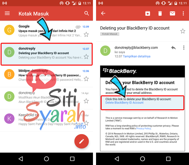 hapus akun bbid permanen di android