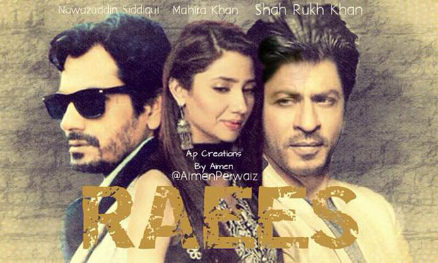 Raees 2017 poster image with shahrukh