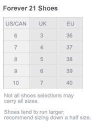 Forever 21 Shoe Size Chart