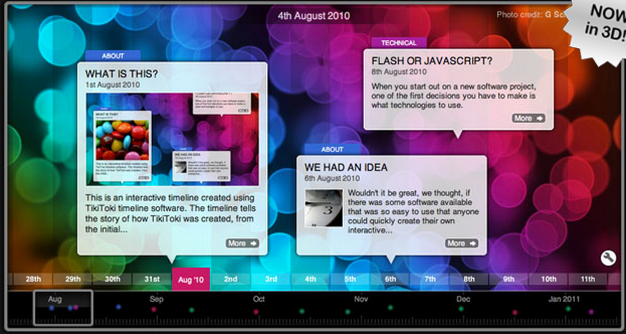 a great tool to create 3d timelines in class educational