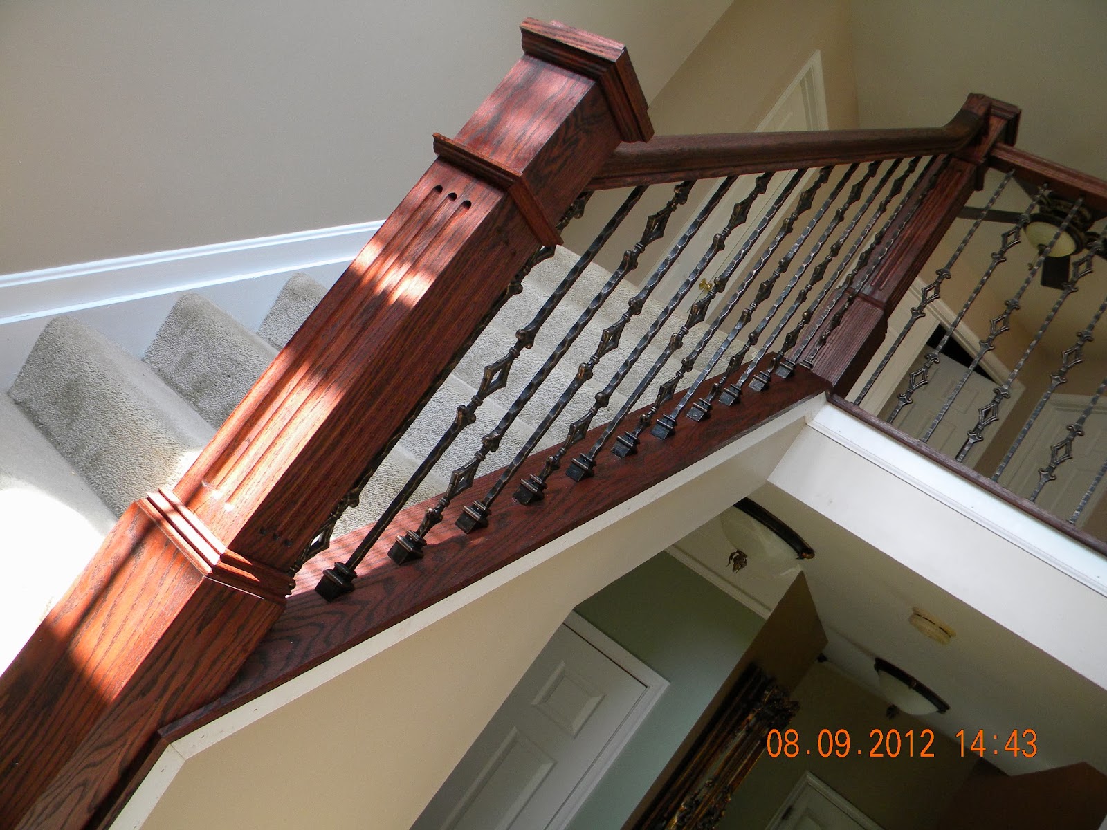 Wood Stairs and Rails and Iron Balusters Iron Balusters near Main Line