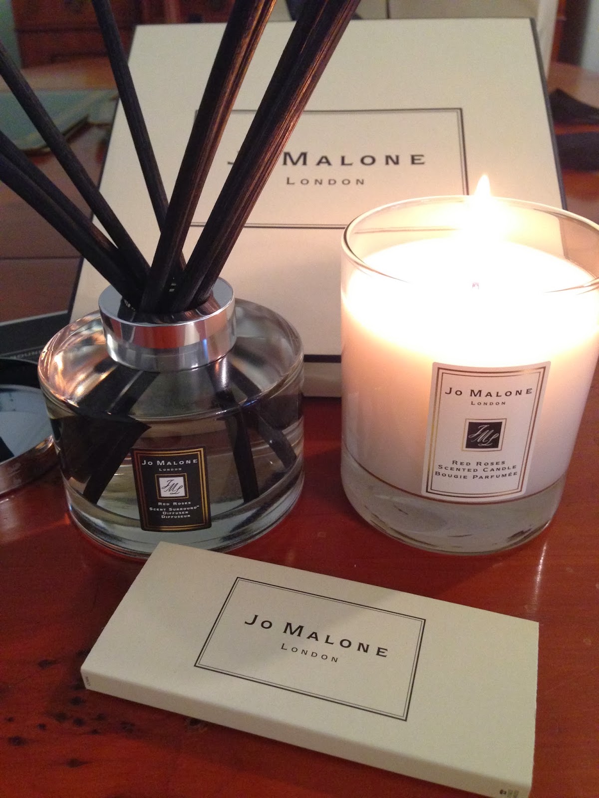 Smelling of Red Roses Jo Malone Red Roses Candle and Diffuser